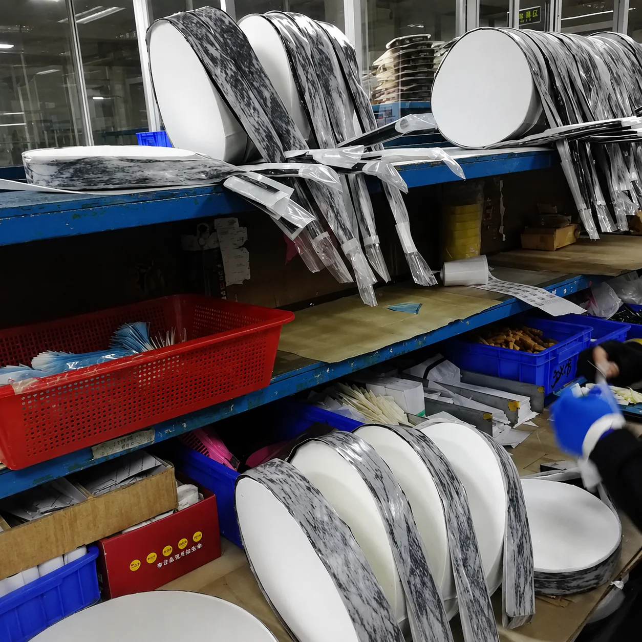 Carbon paddle shells in storage