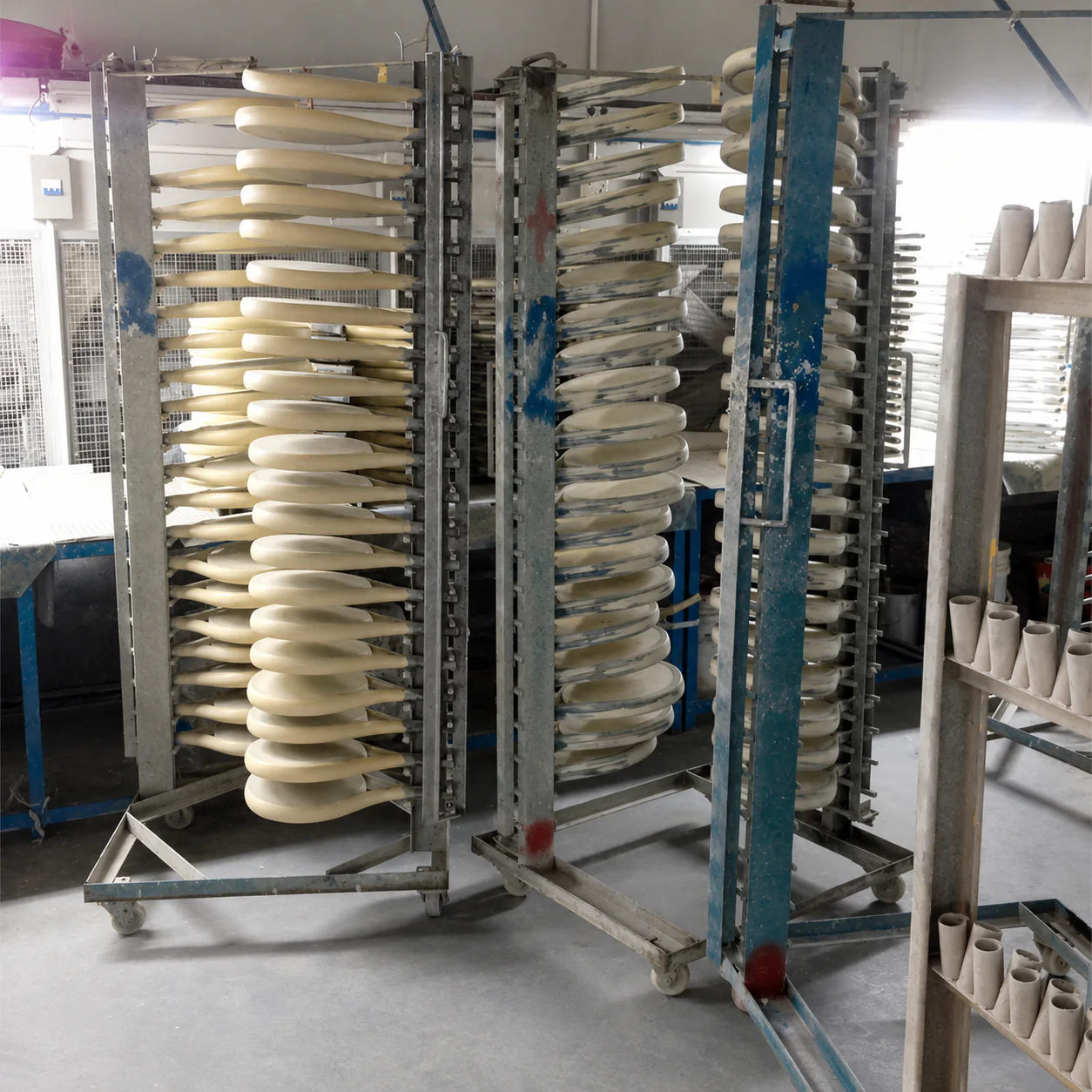 Paddle blanks on drying rack