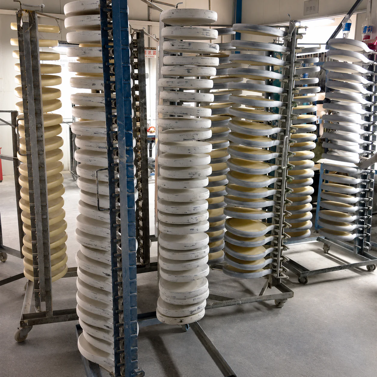 Paddles on factory rack