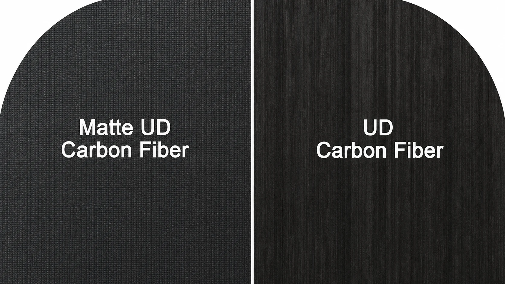 Matte and standard UD carbon paddle surface finishes